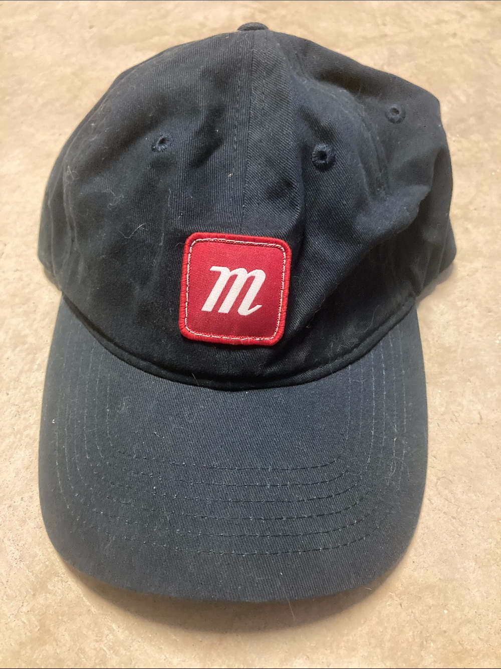 Marucci Black Dad Hat with Adjustable Strap Red Logo